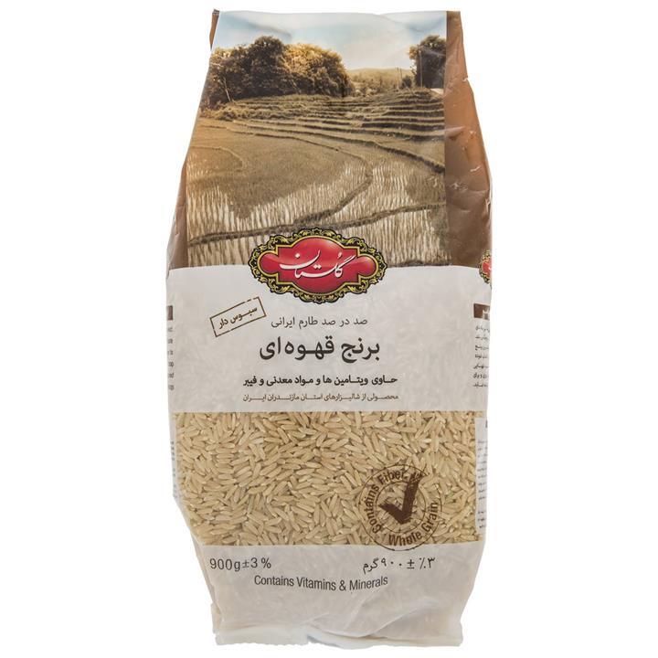 برنج قهوه ای گلستان مقدار 900 گرم Golestan Brown Rice 900gr